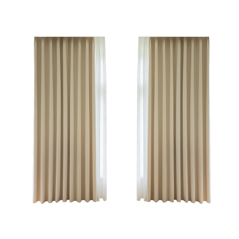 A826 simple non-translucent thick linen full light-proof curtains for living room bedroom balcony insulation sun protection Curtain