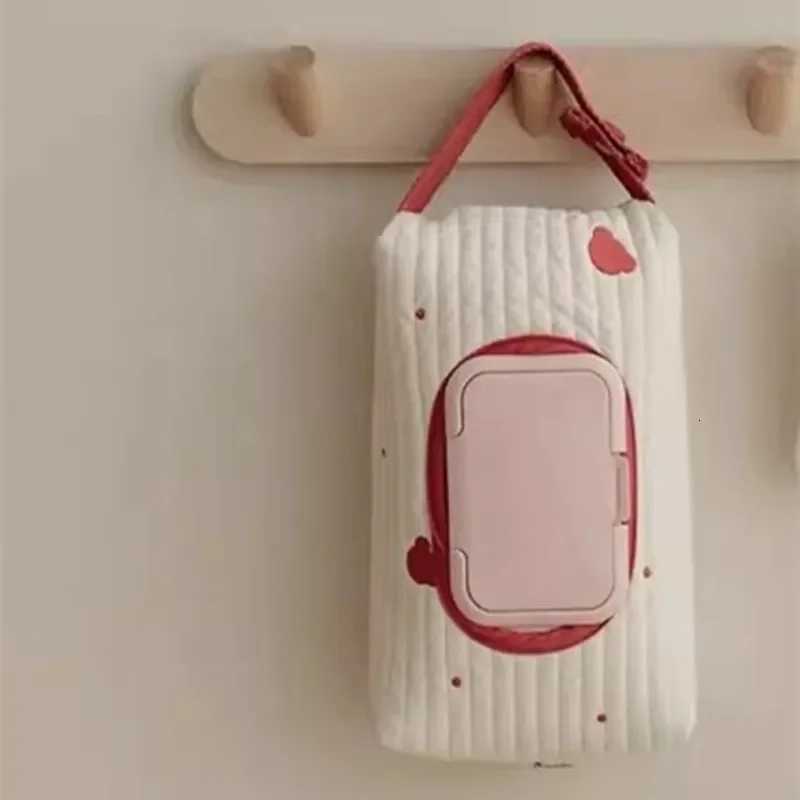 INS Embroidery Bear Tissue Paper Storage Bag Removable Wet Wipes Case Car Hanging Tissue Bag Baby Stroller Napkins Papers HolderM251124