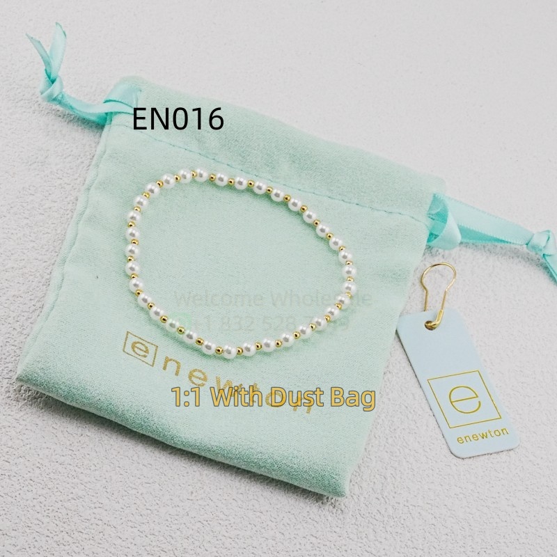 1:1 E-Newton 1:1 Jewelry Gold Pearl Beaded Bracelets Bangles For Women Birthday Christmas Gift EN016