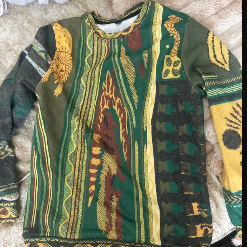 2025 3D printing Mens National Characters Jacquard Sweaters Japanese O Neck Pullover Knitwear for Male 250114