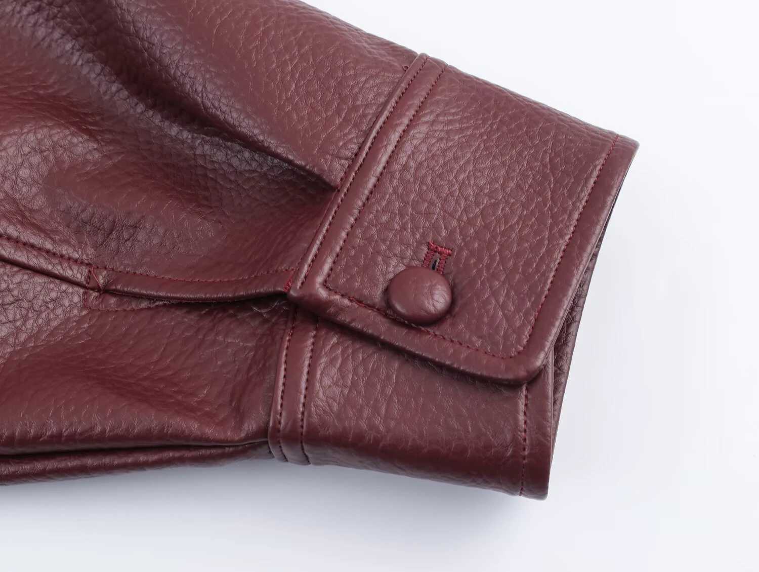 Autumn new womens clothing French motorcycle style standing collar long sleeved imitation leather short jacket J251124