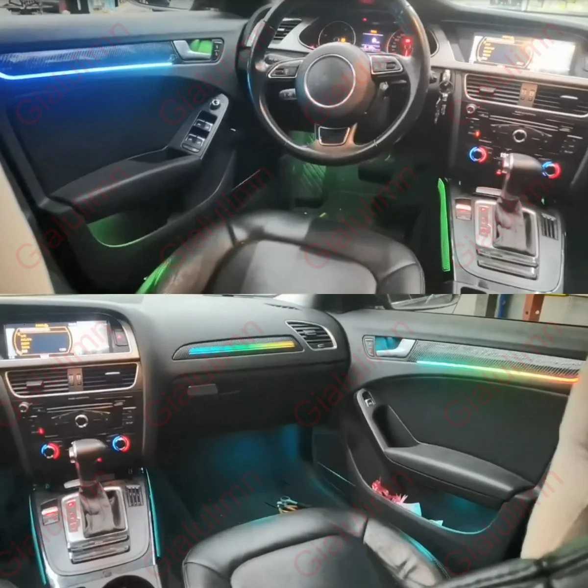 Gialulimn LED Ambient Light for A4 B8 8rb 2009-2016 Atmosphere environmental MoodLight Lamp Interior trim Decorative lightingW251124