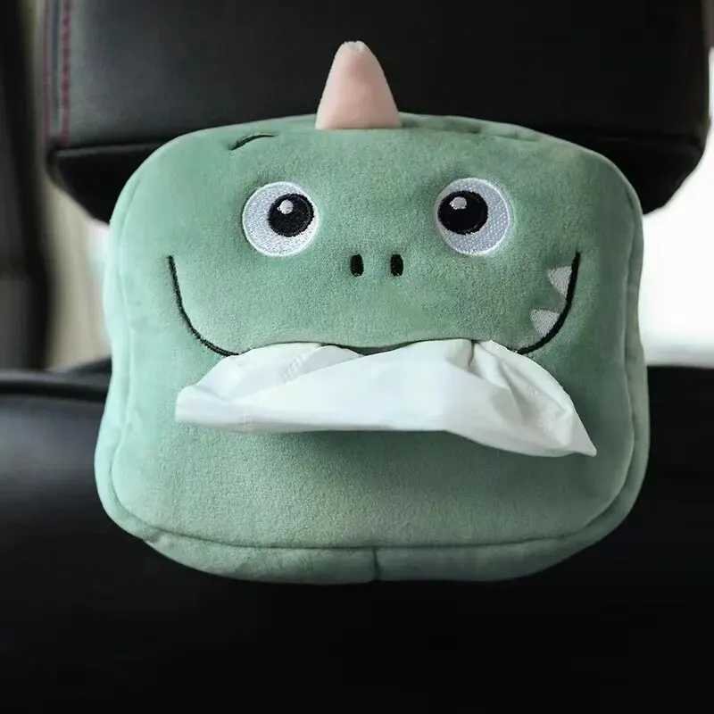 1pc Cute Cartoon Car Tissue Box Plush Napkin Holder Universal Auto Home Room Paper Case Animal Decoration BracketM251124