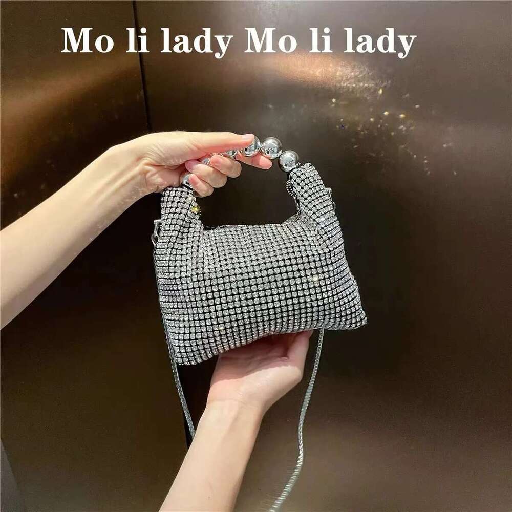 Designer Bag 2025 Designer Bag 2025 Designer Beads Beaded Women Handbag Crystal Hinestones Dia Evening Wedding Party Clutch Purse Shoulder Bag Luxury 