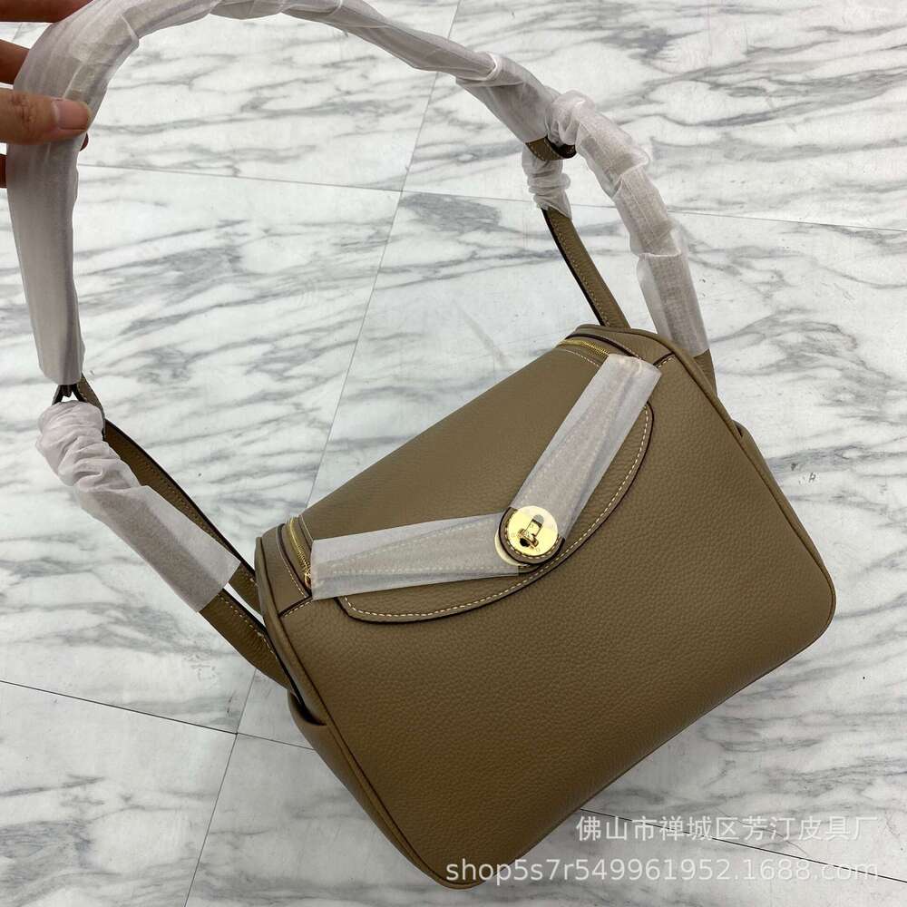 Designer Bag Cm Large Capacity Doctor Without Long Strap Lindi Soft Cow Lychee Pattern Handheld Single Shoulder Crossbody