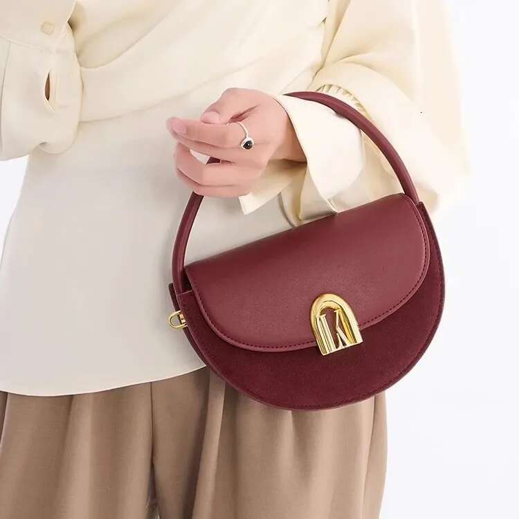 2024 New Women's Crossbody High-End Feel Soft Leather Single Shoulder Bag Neutral Simple Style Lightweight For Commuting