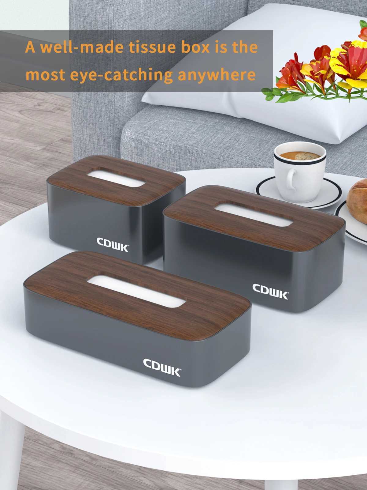 Desktop Tissue Case Wood Grain Napkin Holder Organizer for Bathroom Toilet Car Table Storage Paper Tissue Box DispenserM251124