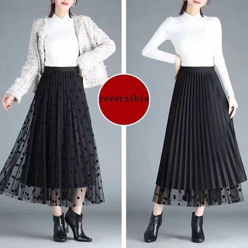 Elegant mid length full matching high waist weight loss plush flower net long high waist skiing women autumn spring high waist M250424