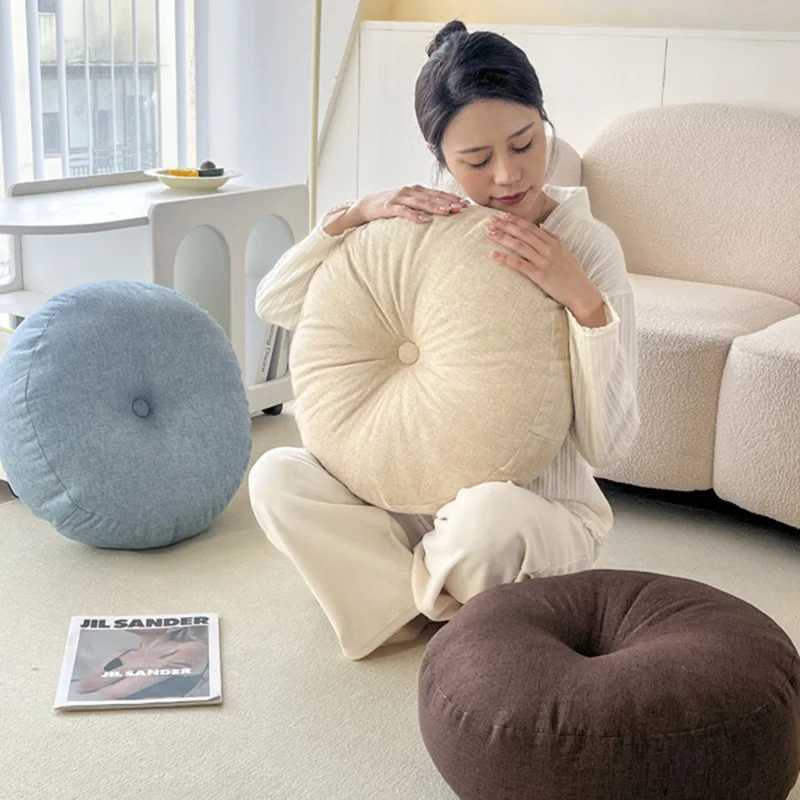 Japanese-style linen simple seat futon chair cushion thickened meditation cushion office tatami sedentary fart cushion G251124