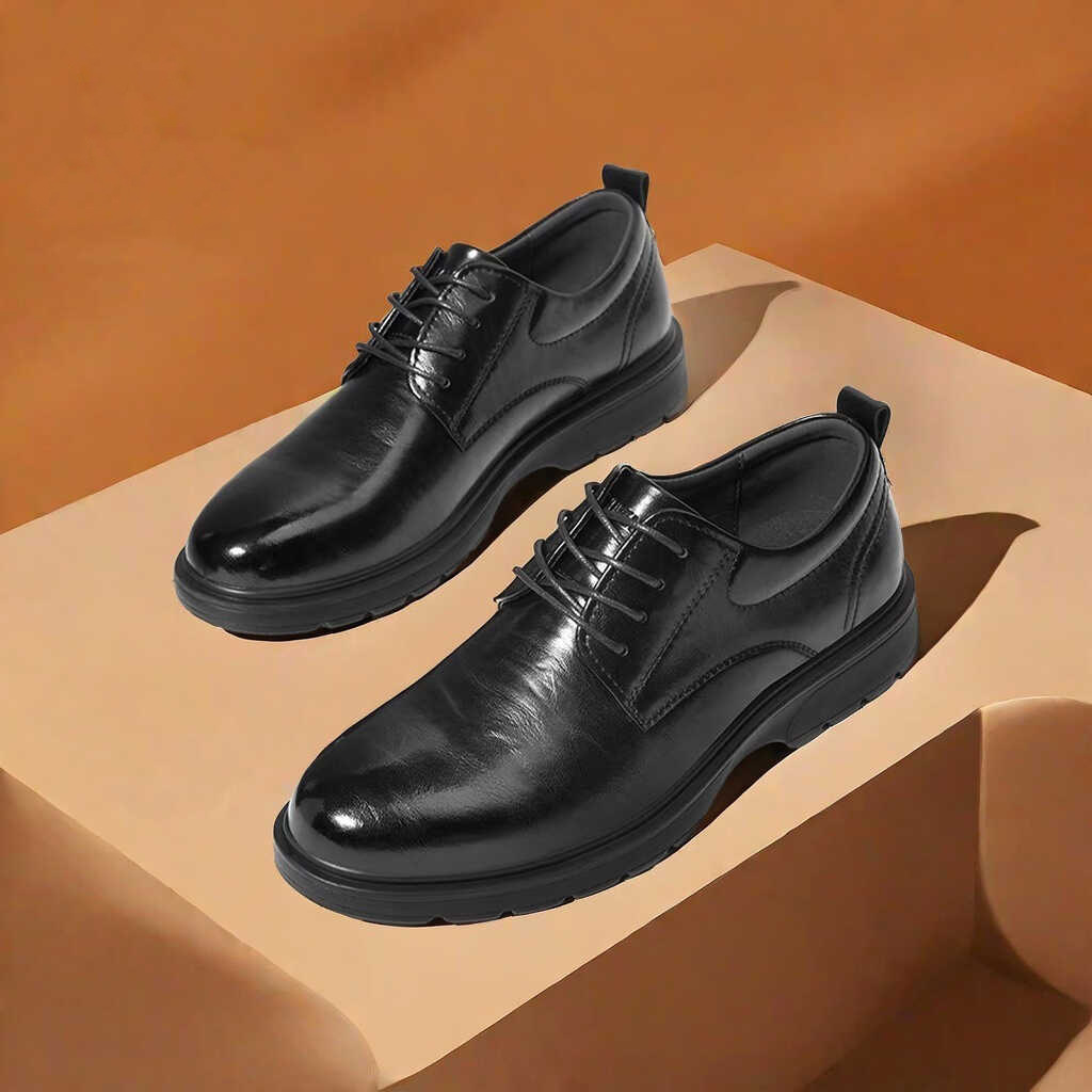 Men's Spring & Autumn Oxford Shoes Lace-Up British Style Thick Soled Business Leather Shoes for Interviews Grooms & Weddings plus size 38-48