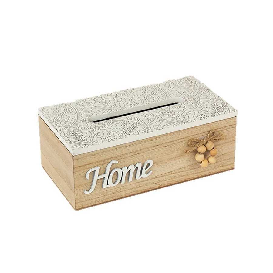 European Wooden Tissue Box Handmade Modern Western Restaurant Paper Boxes Living Room Desktop Napkin Organizer Home DecorationM251124