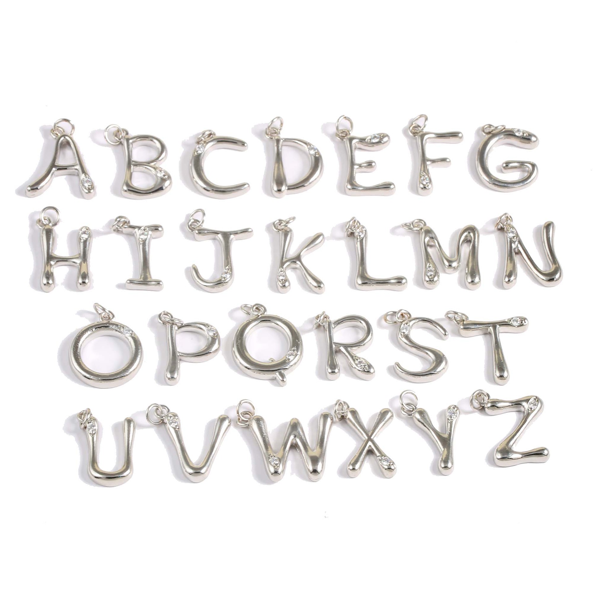 Designer Jewellery High Quality 18K Gold Plated Initial Letter Charm Necklace with Zircon Accents for All Occasions Personalized Gift Textured Elegant