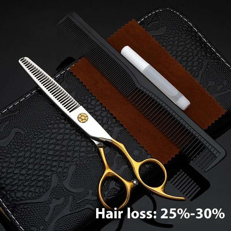 6.0 Inch VG-10 Steel Salon Hair Stylist Professional Thinning Gold Color Hairdressing Scissors