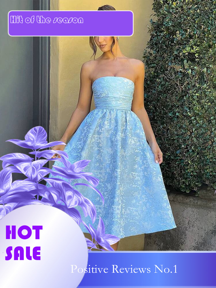 Dongdumaoyi Townlike Jacquard Elegant Waist Wrap A Line Dress Women Spring Summer Midi Long Backless Sexy Party Dresses