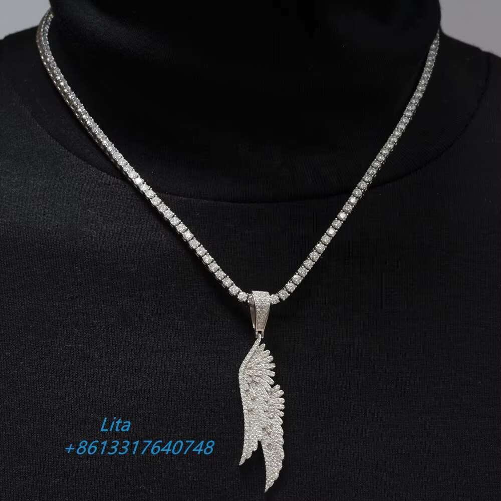 Hot Sale Mens Necklace Hip Hop Rapper Bling Silver Gold Plated Vvs Moissanite Jewelry Pendant