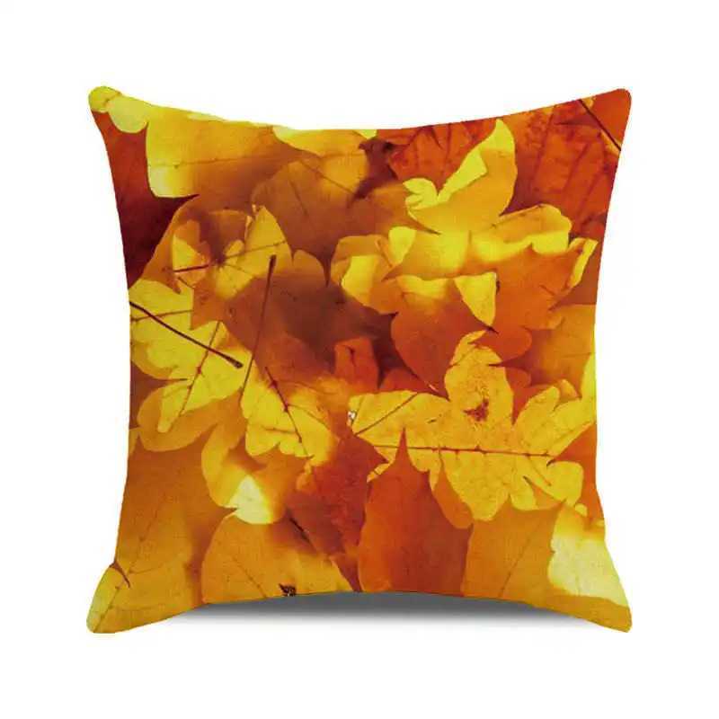 Happy Thanksgiving Autumn maple leaves Digital printing short plush pillow covers for car sofa office cushion cover home goods G251124