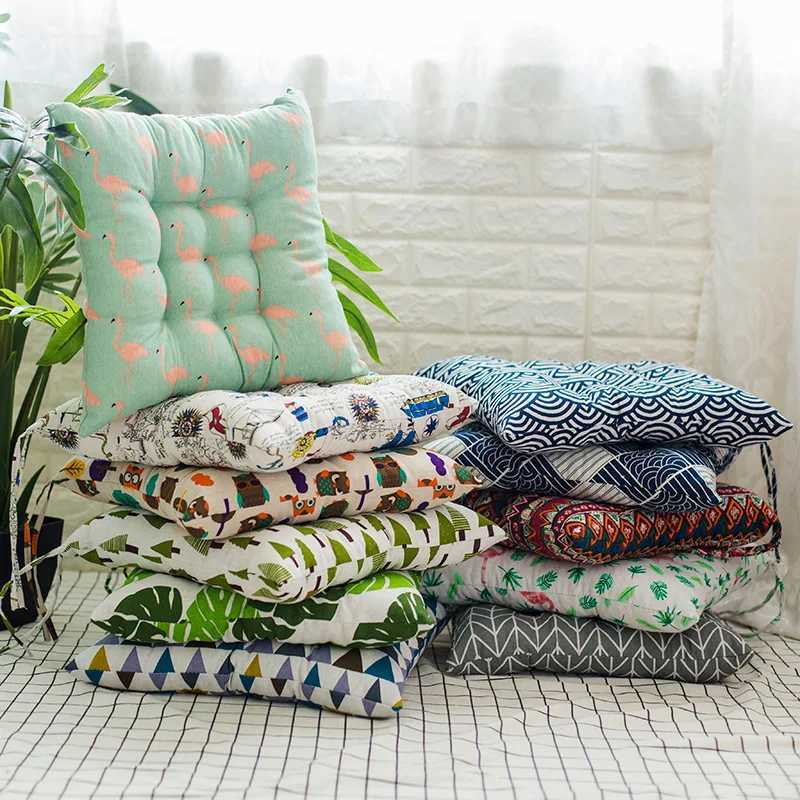 Home Chair Seat soft Cushion Pad Winter Office Back Support Thick Cotton Linen Decorative Sofa Pillow Chair Cushion G251124
