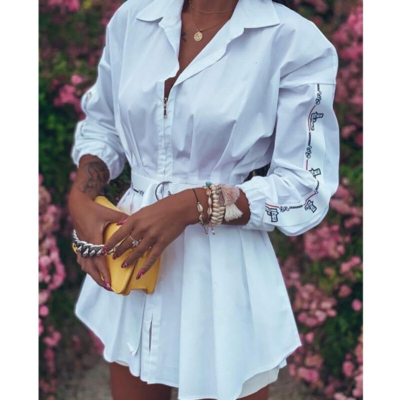 2020 autumn/winter lantern sleeve patchwork pleated zipper dress short sleeved