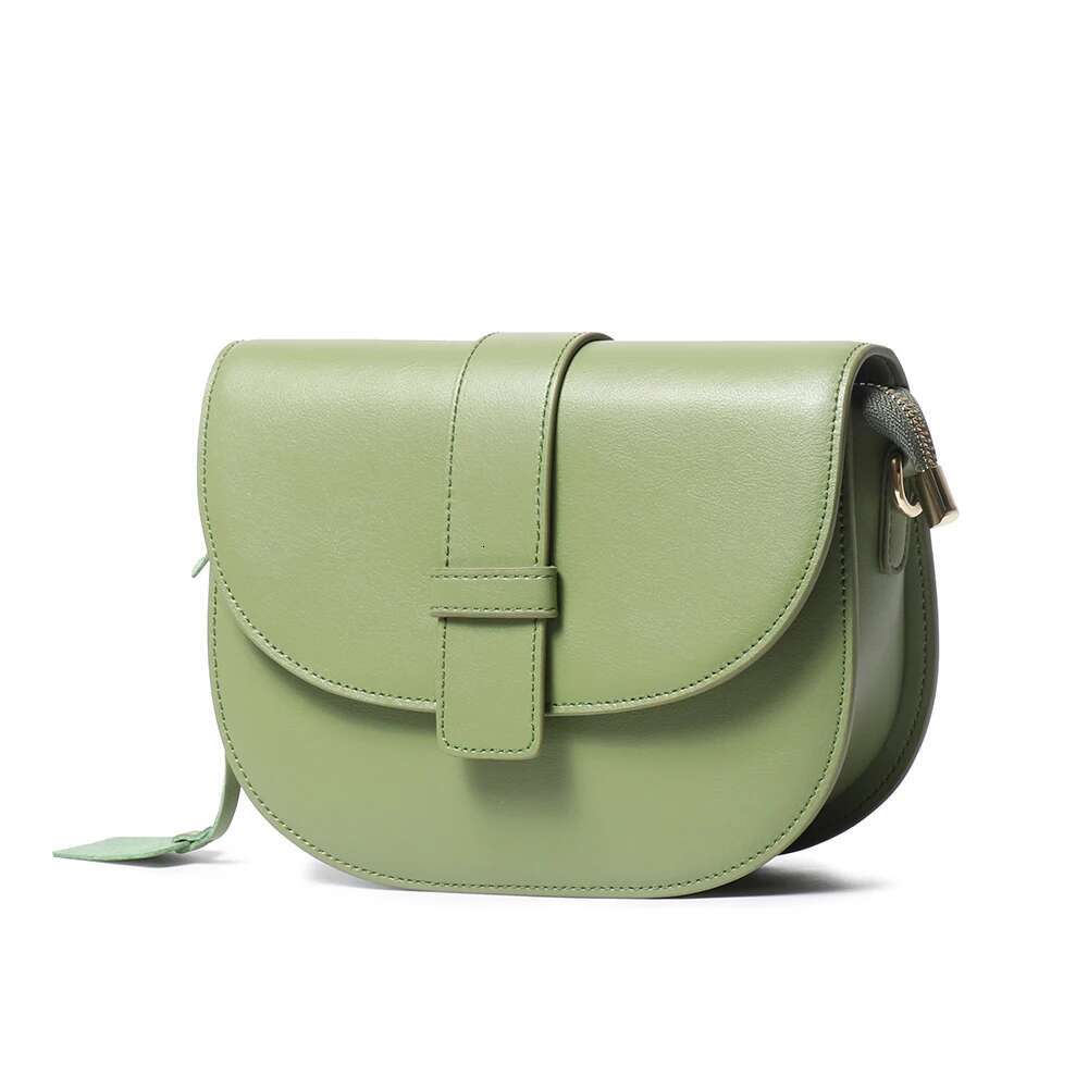 LUOKIR New Women's Genuine Leather Shoulder Crossbody Fashionable Versatile Envelope Half-Moon Shell Phone Bag