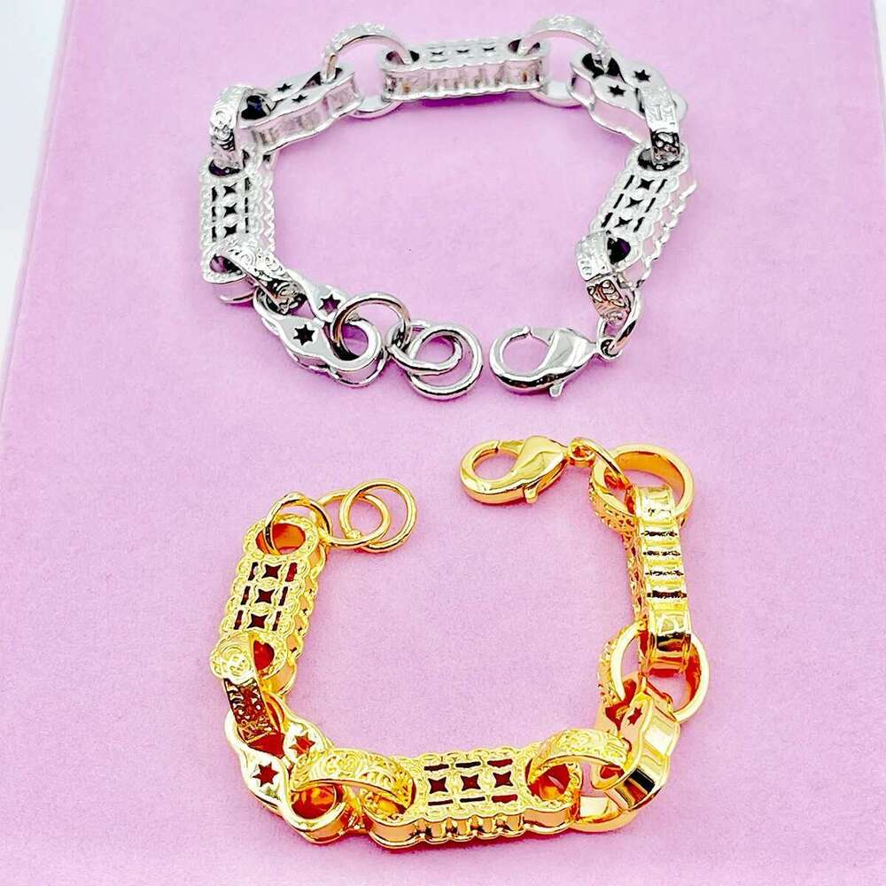 Drip Letter Punky Bracelet for Women Real Gold Plated Iced Out Hip Hop Fashion Jewelry Copper Material 2023 Trend