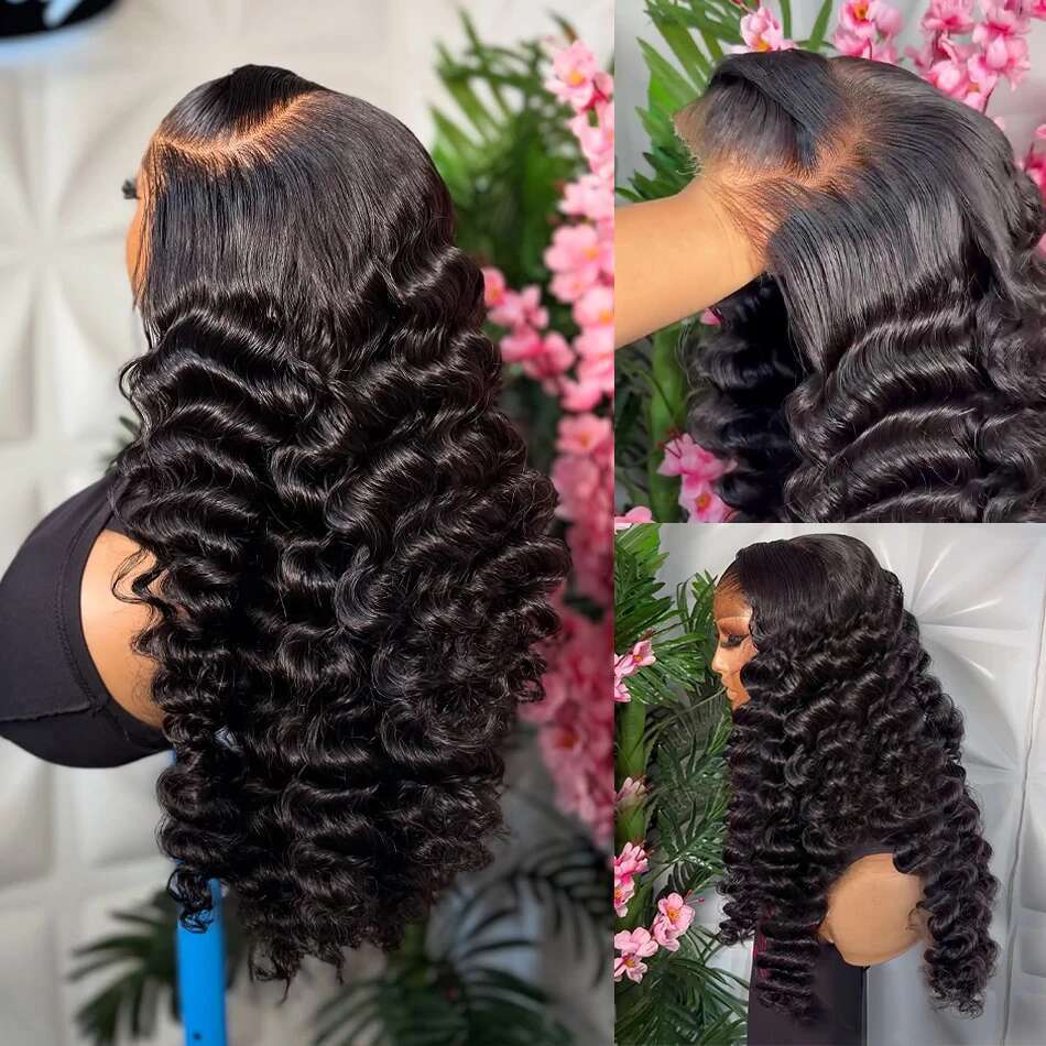 Rosabeauty Loose X Burmese Curly Raw Density X HD Lace Front Human Hair Wigs X Deep Wave Frontal Wig Tote Bag Tote Bag