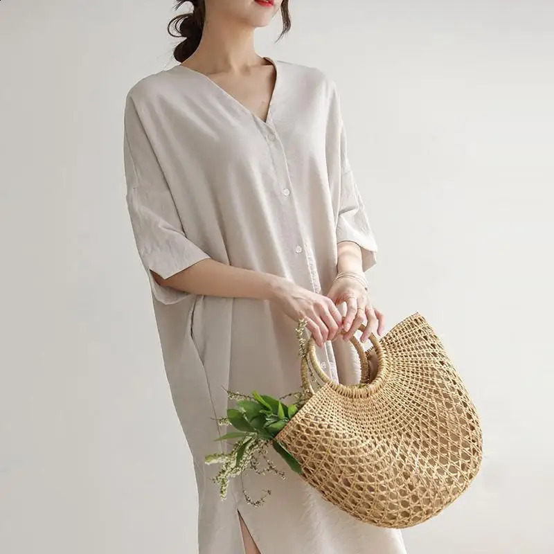 Hollow er Beach Shoulder Bag High Quality Straw Handbag Women Summer Raffia Woven Travel Basket Tote Bags 250417