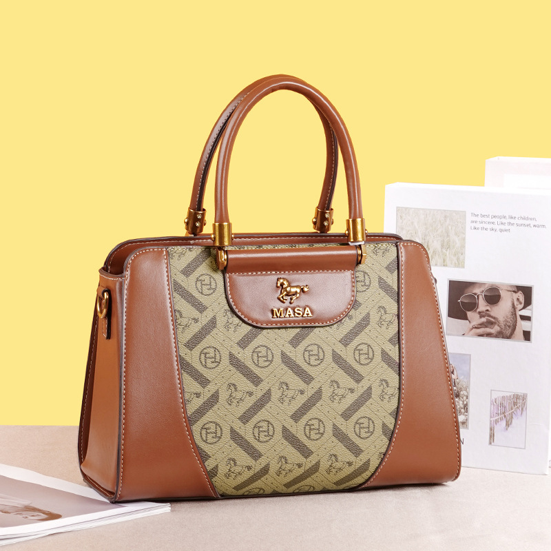 Women's 2024 New Shiny Leather Commuting Versatile Crossbody Niche Single Shoulder Women's Handbag Mother Bag