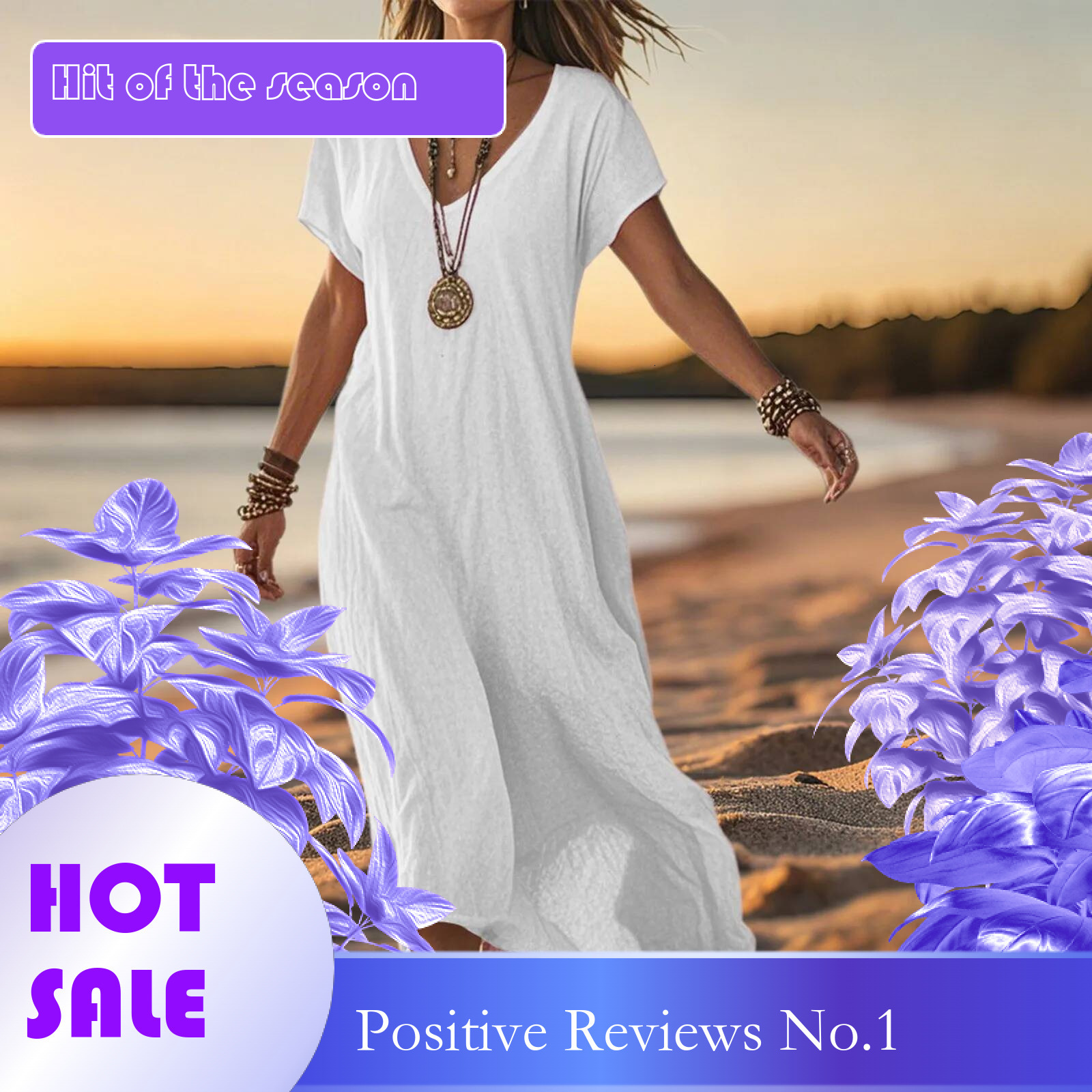 Dongdumaoyi Women Summer V Neck Vintage Print Bohemian Long Dresses Short Sleeve Holiday Pullover Beach A Line Dress Vacation Outfits