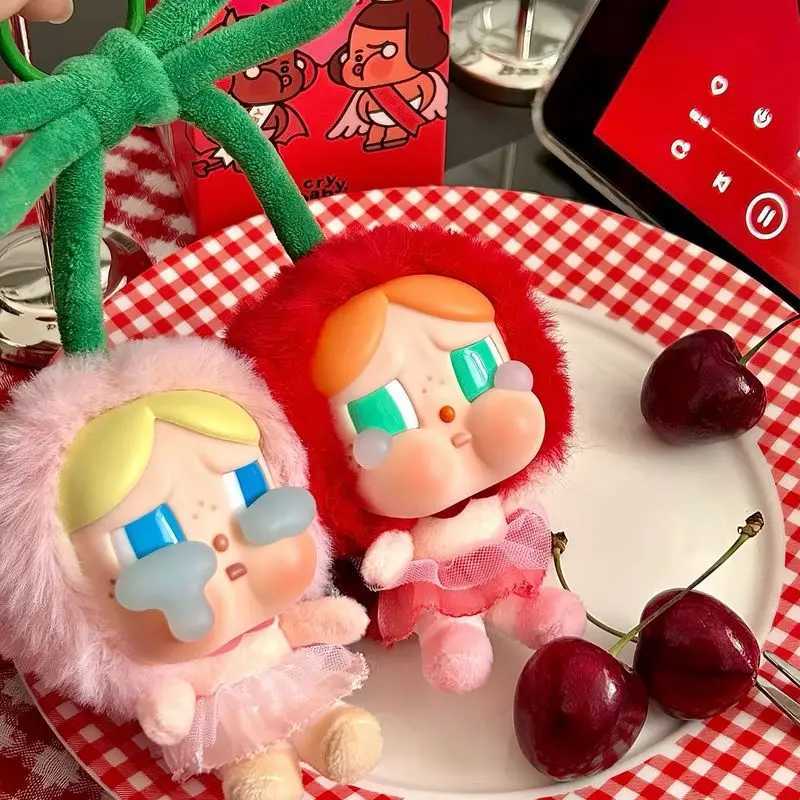 CRYBABY New Cherry Vinyl Style Double Love Tears Series Celebrity Same Style Plush Hanging Card Bag Pendant Accessories Girl GiftT250424