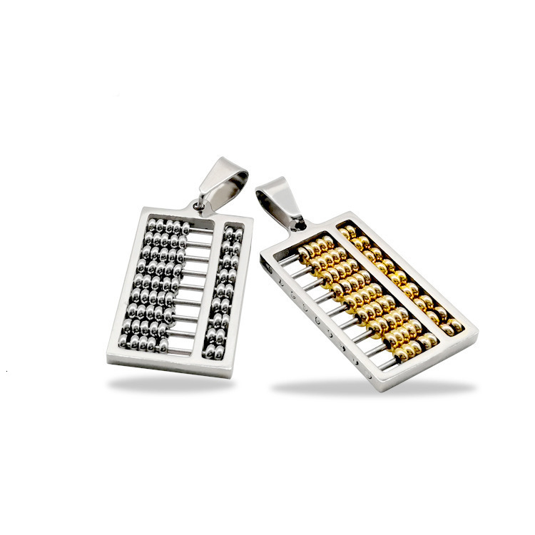 New product: Abacus necklace that can be adjusted for both men's women's hip-hop, titanium steel ethnic style pendant, and jewelry