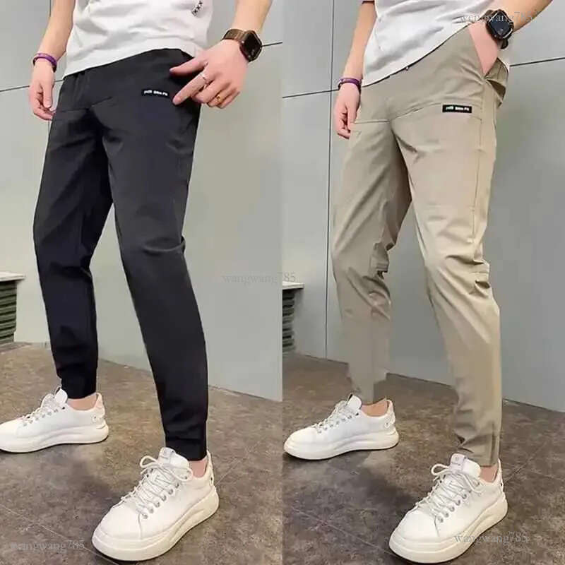 Mens High Stretch Multi-pocket Skinny Cargo Pants Multi-pocket Sweatpants Solid Color Casual Work Outdoor Joggers Trousers W250225