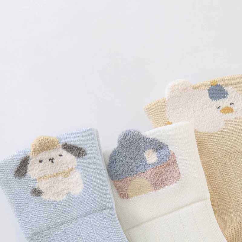 3Pairs/set Kids SOCKS For Boys Girls Autumn Winter Striped CHIldrens Sock Casual Soft Infant Toddler Cotton Sock 0-5Y G251124