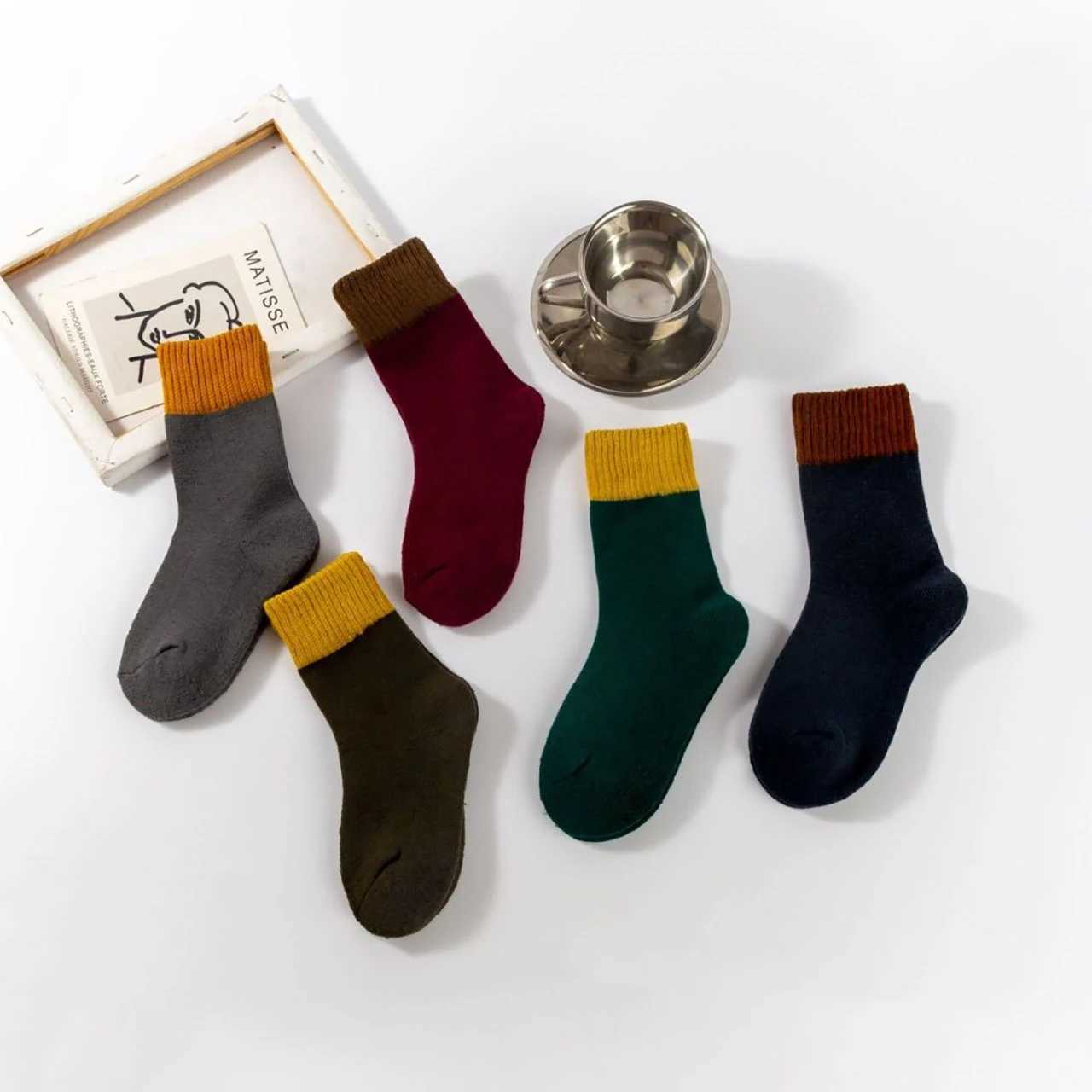 Thick Velvet Loop Middle Tube Socks For Children Middle Tube Socks Winter Warm Baby Plush Sock 1-12Year Kids Thermal Footwear G251124