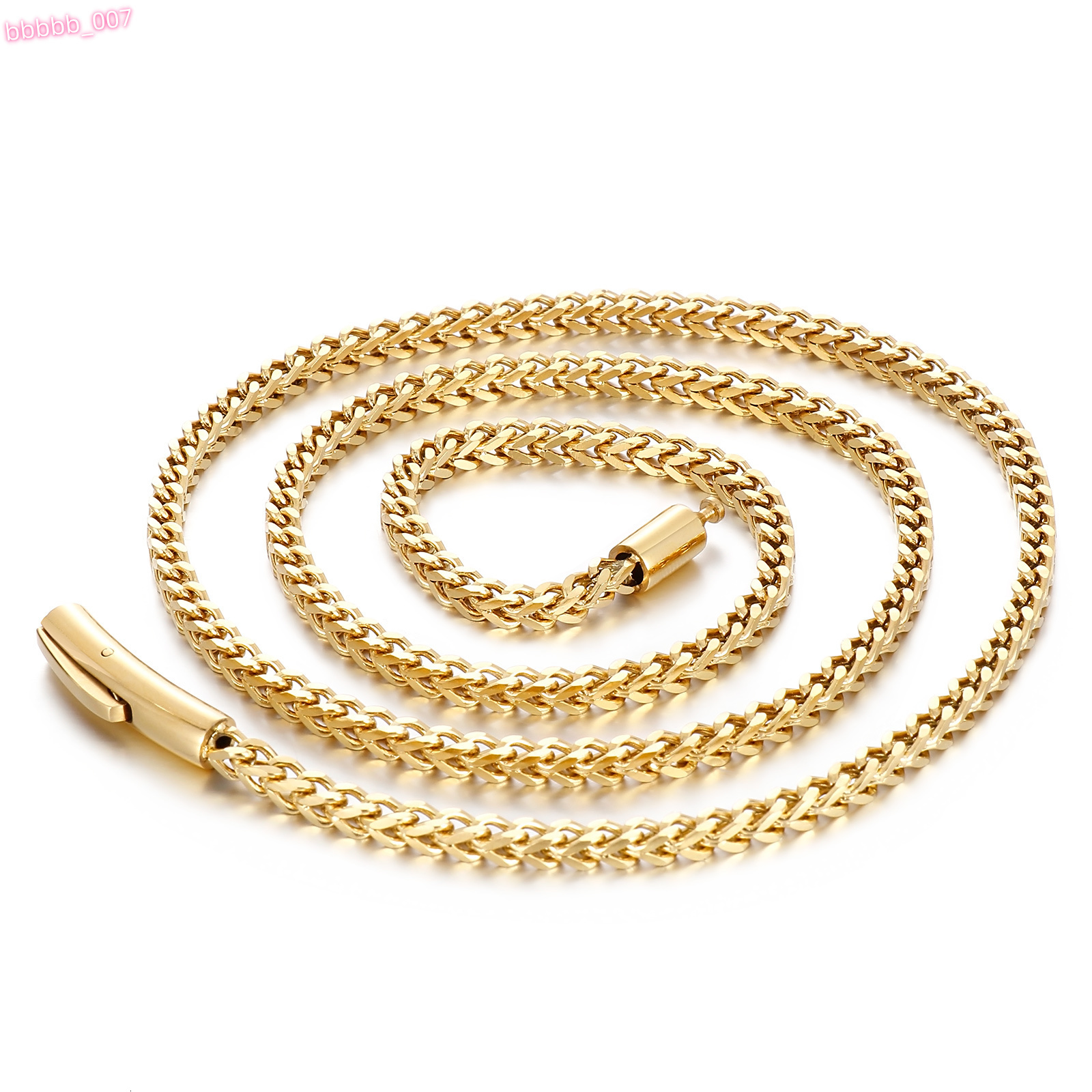 Personalized Stainless Steel Engrave Necklaces Mens Hip Hop Miami Cuban Link Chains Viking Franco Chain 18k Gold Necklace
