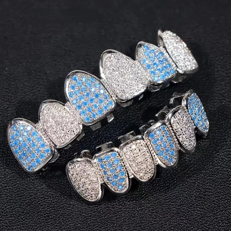 Halloween Cool Full Zircon Teeth Decoration 6 Pointed Teeth Zircon Hip Hop Teeth Decoration Neutral False Teeth 250327