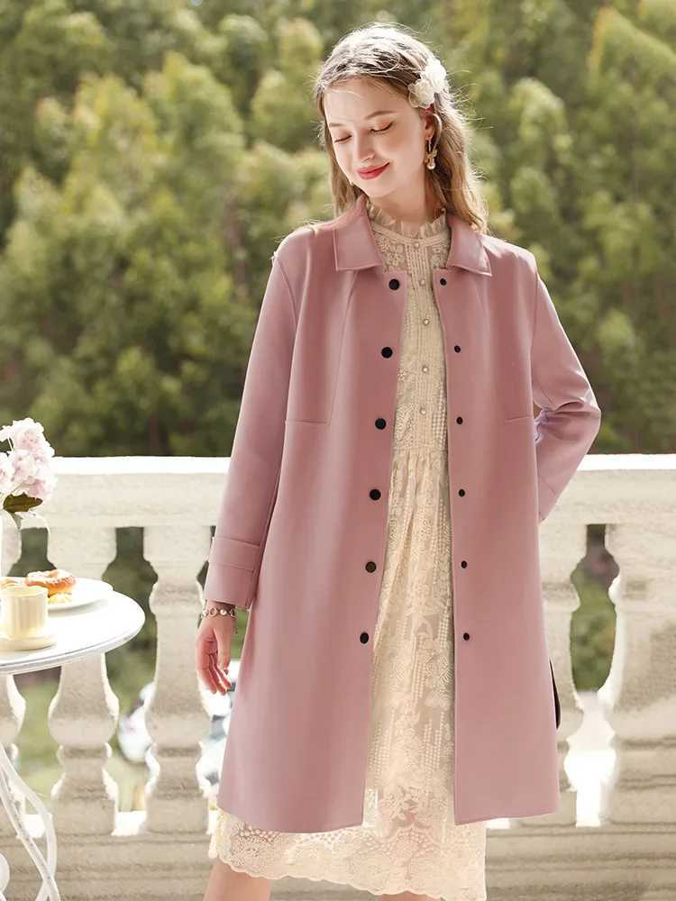 I BELIEVE YOU British Trench Coat Women Mid-length 2023 Autumn New High-grade Gentle Retro Turn-down Collar Jackets 2234185356 J251124