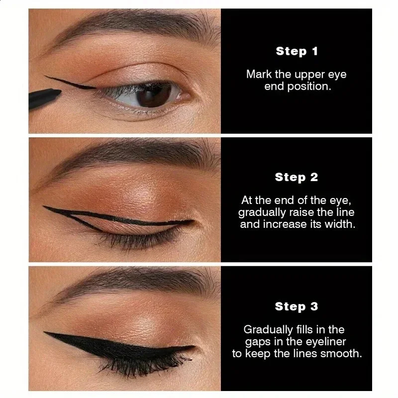 3 waterproof and durable matte eyeliner gel pencil black fast drying anti sweat natural makeup 250418