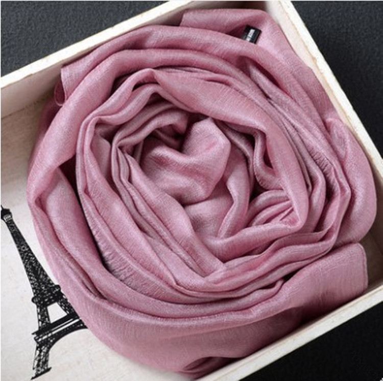 K495 Pure color Dutch linen scarf female summer long sun protection shawl spring and autumn gauze scarf breathable beach towel silk scarf autumn and w