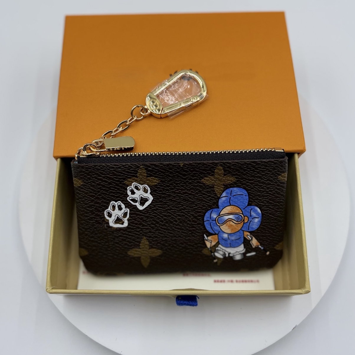 M62650 Charm Coin Purses Christmas Wallets Women Luxurys Designers Bags Totes Handbag Wallets Messenger Purse Key Chain Card Holder pouch Travel With Box 12cm