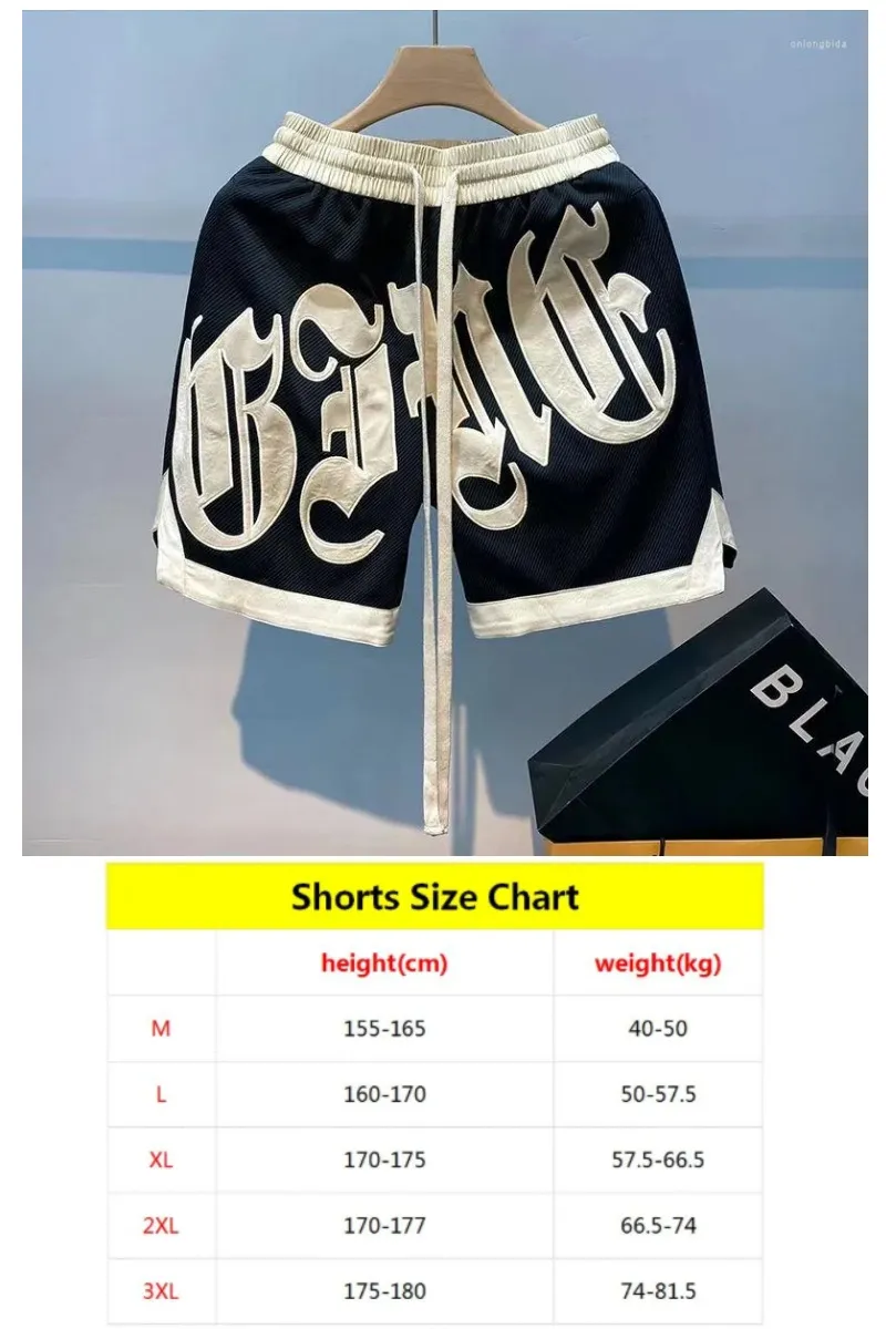 Men's Shorts Korean Streetwear Letter Embroidery Harajuku Short Pants Gym Grunge Sweatpants Sport Bermudas Clothes designer shorts