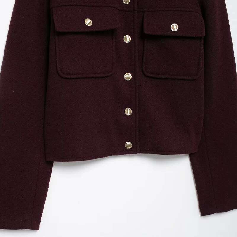 Designer Clothes Willshela Women Fashion With Pockets Wine Red Single Breasted Jackets Vintage O-Neck Long Sleeves Female Chic Lady Outfits
