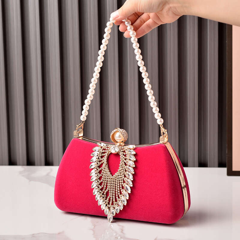 Dinner Bag Fashion Diamond Velvet Dinner Black Noble Dress Qipao Bag Party Bride Bag KQ