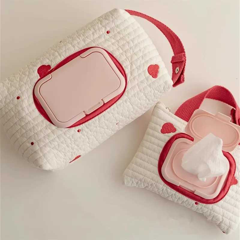 INS Embroidery Bear Tissue Paper Storage Bag Removable Wet Wipes Case Car Hanging Tissue Bag Baby Stroller Napkins Papers HolderM251124