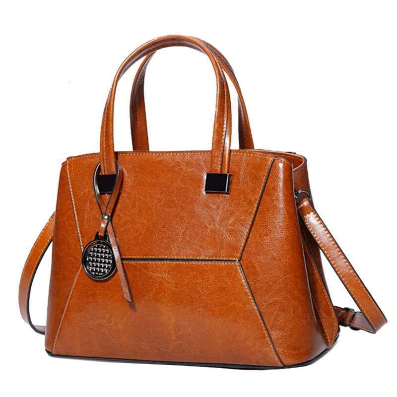 Designer Bag Women Cross Body Top Handle Bag Handbag Genuine Leather Fashion Female Oil Wax Cowhide Tote Messenger Shoulder Bags