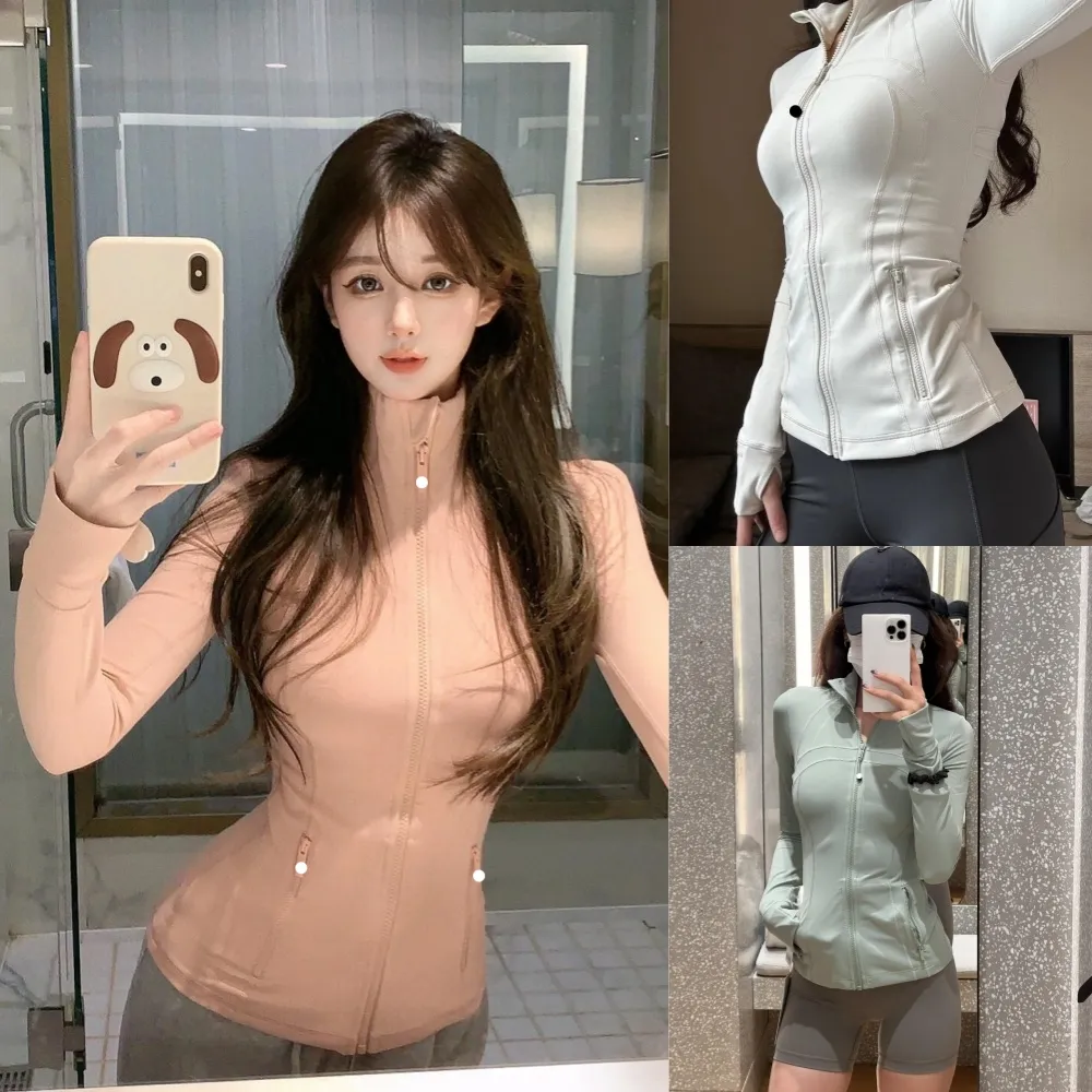 2025 Women Yoga Jackets Leggings Women Gym Outdoor Sports Jacket Zipper Slim Fit Running Fitness Tops Set Gym Leggings Sportswear lululys lemonlys definejackets