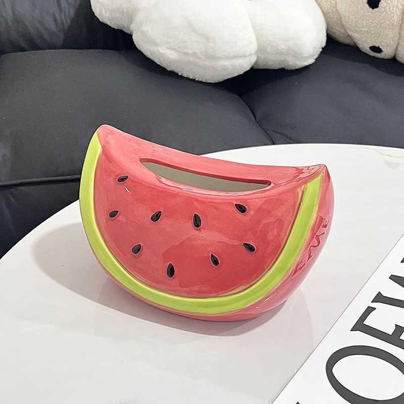 Cute And Creative Watermelon Tissue Box Light Luxury And High Aesthetic Decoration Paper Box OrnamentM251124