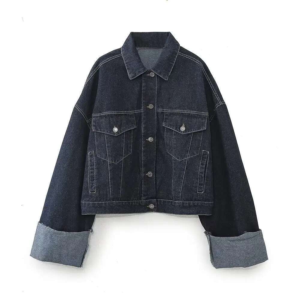 Designer Clothes DUOPERI Women Fashion 2 Pieces With Pocket Denim Blue Jackets & Front Zipper Trousers Feamle Chic Lady Pants Sets