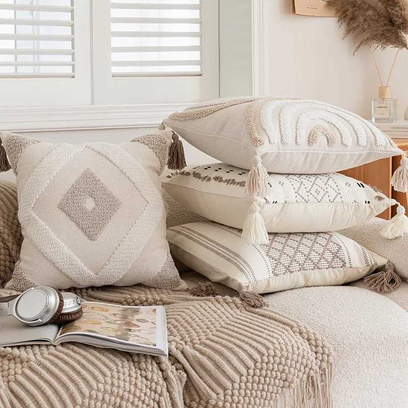 Battilo Luxury Pillow Cover with Tassels Soft Cotton Pillowcase Boho Decorative Throw Pillow for Living Room Sofa Cushion Cover G251124