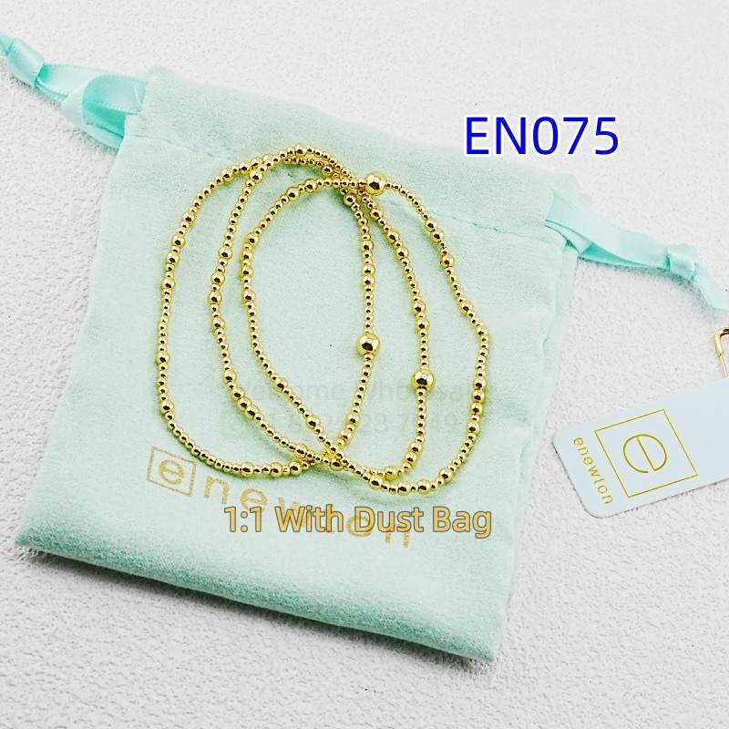 1:1 E-Newton Gold Luxury Jewelry Beaded Gold Bracelet Women Birthday Christmas Gift EN075