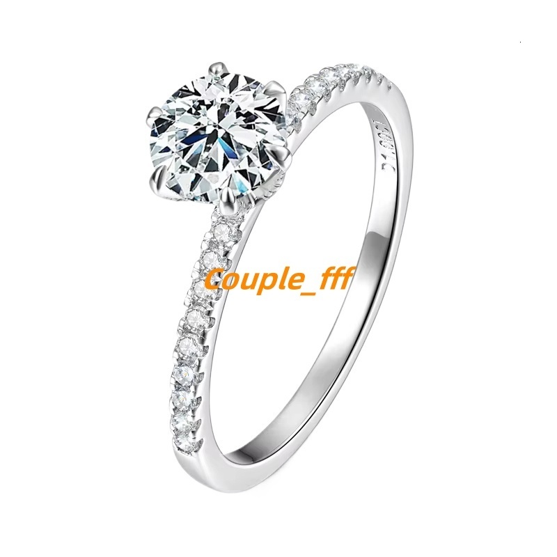 AISMI 925 Sterling Silver Engagement Ring - Classic Solitaire Design Round Cut Cubic Moissanite Jewelry for Women